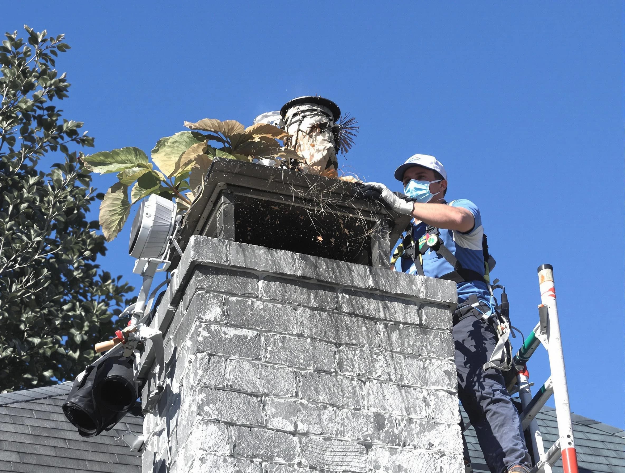 North Plainfield Chimney Sweep specialist performing chimney cleaning in North Plainfield, NJ